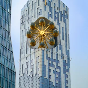The Batumi Tower building with its unique ferris wheel integrated into the skyscraper